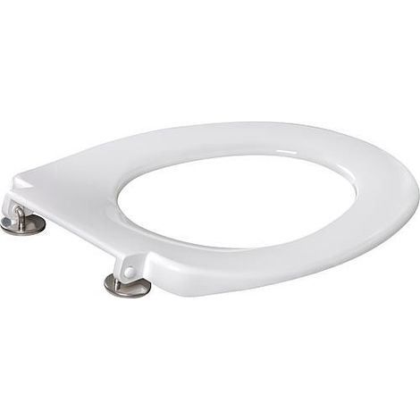 WC-bague de siege ELGA ferme blanc, en duroplast, avec charinieres en inox (1/3)