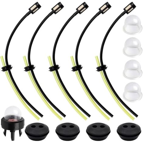 5 Ensembles Universel Filtre à Essence Kit, Tube d'étanchéité, Durites d'essence de Tondeuses avec Poire d Amorçage, pour Coupe-Herbe, Débroussailleuse, Tronconneuse Taille-Haie