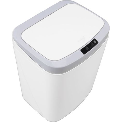 Poubelle automatique 16L intelligente avec détecteur de mouvement pour cuisine, salle de bain, salon - Blanc (1/5)
