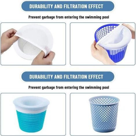 Poolskimmer-Vorfilter – 30-teiliges Set, wiederverwendbarer Korb zum Auffangen von Schmutz, Blättern und Haaren (1/5)