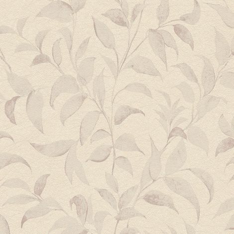 Landhaus Tapete Profhome 389625 heißgeprägte Vliestapete strukturiert mit floralen Ornamenten schimmernd grau silber-grau 5,33 m2