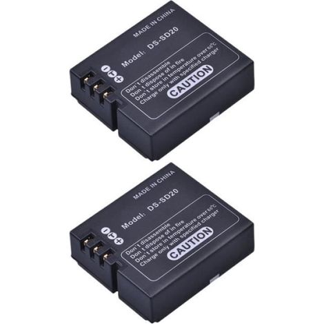 Batteries - Rollei - DS-SD20 - Lot de 2 - Chargeur mural - Compatible avec Rollei 3S 4S 5S (1/4)