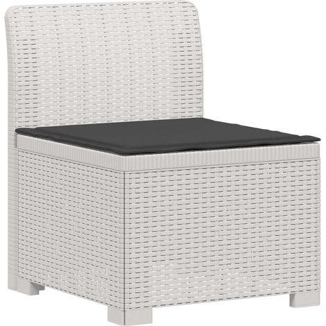 Maison Exclusive - 1-Sitzer Garten-Sofa mit Kissen Rattan-Look PP (1/5)