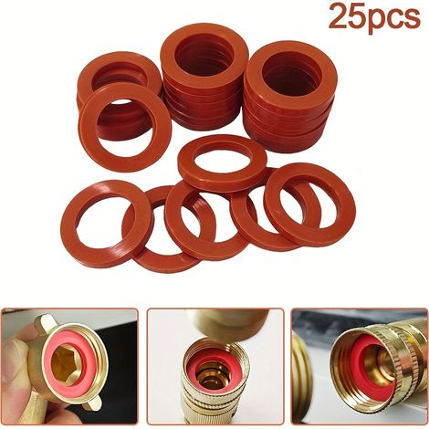 25 joints de tuyau en caoutchouc robustes compatibles avec les connecteurs de tuyau de jardin de 3/4 pouces, joints étanches pour raccords de tuyaux d'arrosage de pelouse, / Raccords de tuyau standard (1/5)