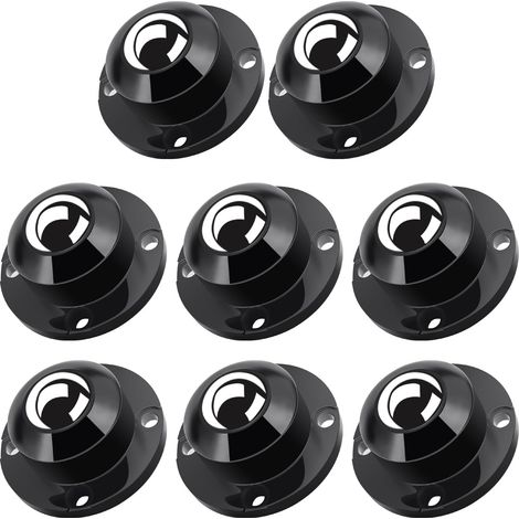 Roulettes pour Meubles, Roulettes Universelles Pivotantes à 360°, 2,4 pouces Roulettes en Acier Autocollantes pour Petits Meubles, Roulettes Plates pour Petits Appareils de Cuisine (Gris Noir, 8 PCS) (1/5)