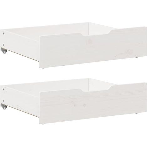 Under-Bed Drawers 2 pcs White 65x55x17 cm Solid Wood Pine vidaXL