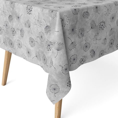 Nappe Anti-Taches enduite Coton Ronde 140 cm Gris (1/5)