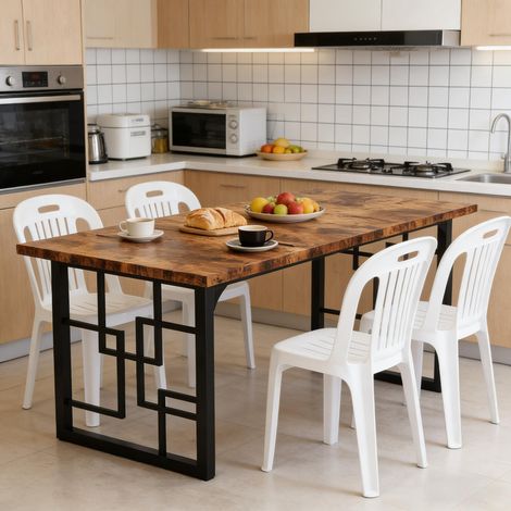 Table de réception, table basse, table de cuisine rectangulaire, table à manger, table d'ordinateur de jeu (table uniquement) avec un plateau stable pour une installation sécurisée.