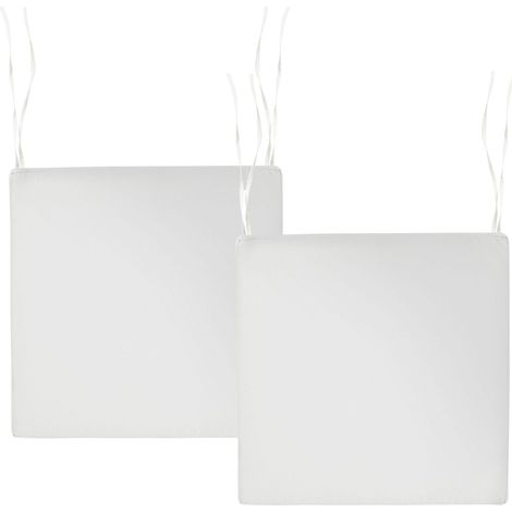 Lot de 2 Coussins de Siège pour Chaises de Jardin Résistant aux UV en Tissu Polyester Blanc Cassé Sassari Premium