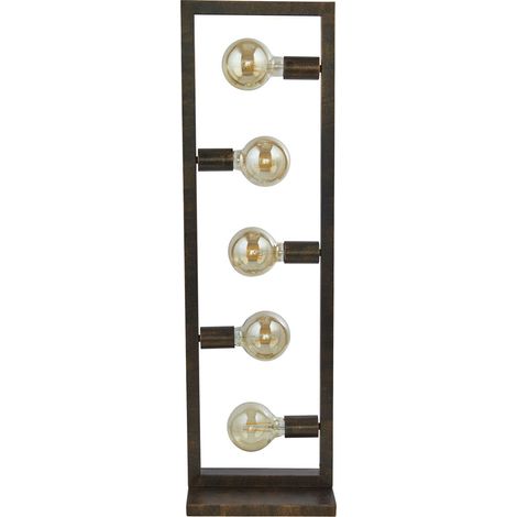 Piantana Contemporaneo Oblungo Acciaio Marrone 5 Luci E27 (1/5)