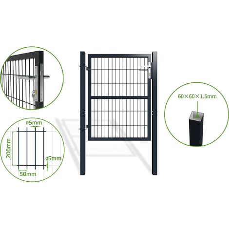 Casanoov – Portillon grillagé 1m H.120cm en acier galvanisé – Résistant aux intempéries – Ouverture réversible – Pour espaces verts (1/5)