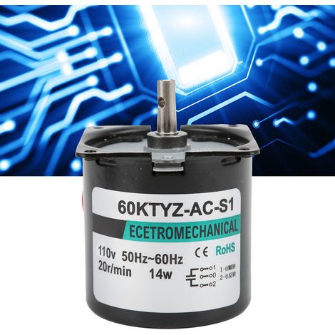 AC-Synchronmotor XD60KTYZ, 14W Permanentmagnet-Langsamläufermotor, drehmomentstarker und drehzahlsteuerbarer bidirektionaler Mikromotor, 20 U/min Mittelwelle, AC110V. (1/5)