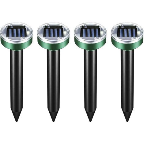 Lot de 4 Repousseurs Solaire Ultrasoniques pour Animaux Ronds Extérieur Intérieur (1/5)