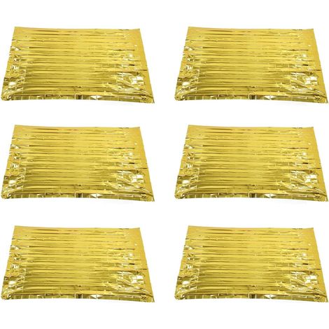 Wasserdichte, leichte und kompakte feuerfeste Decke, Weltraum-Überlebensdecke für Outdoor-Abenteuer, 51,18 x 82,68 Zoll (Gold)