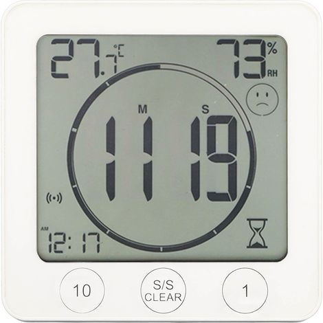 Digital Thermometer Hygrometer Accurate Sensitive Backlight LCD Display Temp Humidity Meter for Indoor White