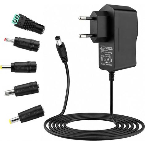 5V 2A AC/DC Power Supply 220-230V Universal Power Adapter with 5 DC