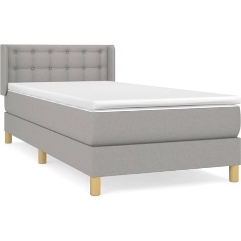 Maison Exclusive - Cama box spring con colchón tela gris claro 10