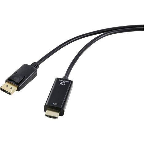 Renkforce DisplayPort / HDMI Câble adaptateur Fiche mâle DisplayPort, Fiche mâle HDMI-A 2.00 m noir RF-5179188 Câble DisplayPort S603012 (1/5)
