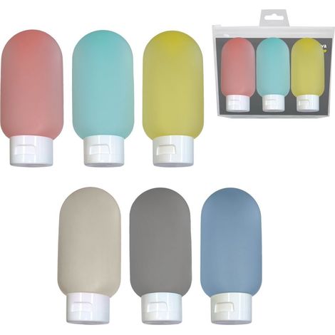 Set 3 Pezzi Bottiglina Dispenser da Viaggio Candy 60 ml 2 Colori