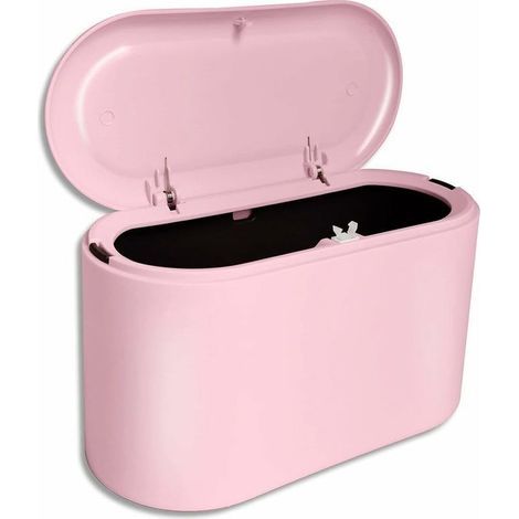 Mini Poubelle en Plastique Avec Couvercle,Petite Poubelle de Tabl, Pour les salles de Bains, Bureaux , Bureau,Cuisine, Voiture,Porte Maquillage (1/5)