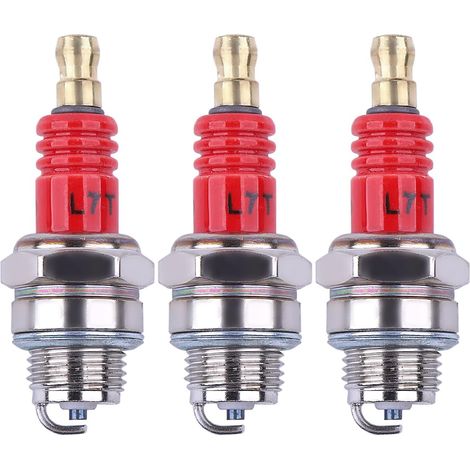 Lot de 3 bougies L7T pour moteurs 2-temps de petite cylindrée pour Husqvarna 33cc 43cc 47cc 49cc Tronçonneuse Débroussailleuse Tondeuse Tronçonneuse Débroussailleuse Souffleur (1/5)