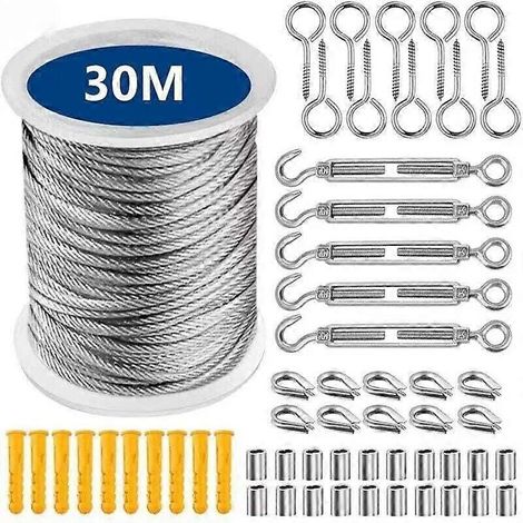 Étendoir à linge en acier inoxydable. Corde métallique pour l'extérieur. Acier inoxydable. (1/5)