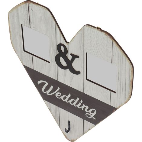 Cadre photo de mariage en bois, porte-clés mural, décoration, cadeau d'amour (1/5)