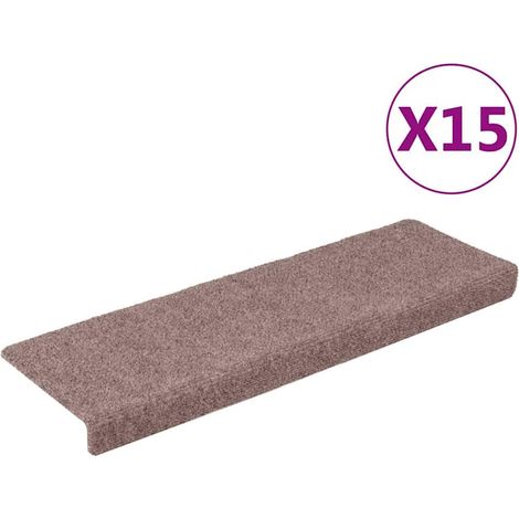 Tapis d'escalier autocollants 15 pcs，Marches d'escalier 65 x 21 x 4 cm Crème Bord rectangulaire CFW862568 (1/5)