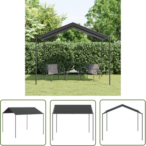 The Living Store Gartenpavillon Anthrazit 3x3 m Stahl und Stoff - Gartenzelt - Pavillon - Outdoorüberdachung - Sonnenschutz - Regenschutz (1/5)