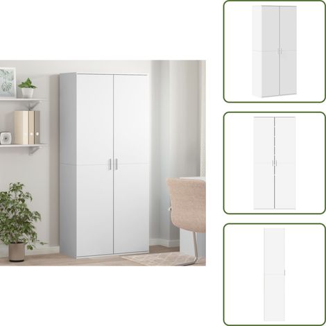 The Living Store Schuhschrank Weiß 80×39×178 cm Holzwerkstoff - Schuhschrank Weiß