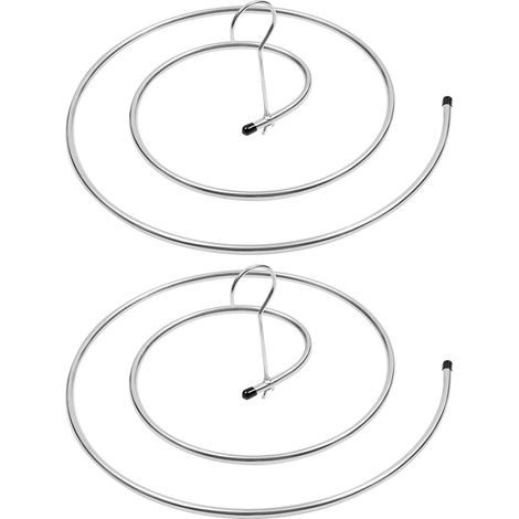 Étagère de séchage en spirale en acier inoxydable Cintre de lavage Rotatif Écharpe de plafond Cintre de vêtements d'économie d'espace Support de séchage 2pcs (1/5)