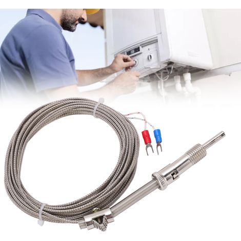 Sonde de thermocouple à ressort de compression type K avec fil blindé pour usine - 5 mètres (1/5)
