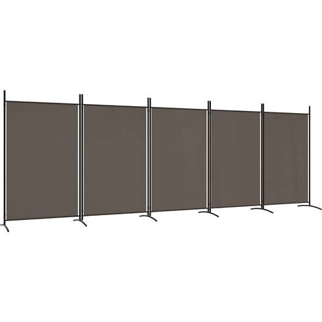 Paravent Cloison de séparation 5 panneaux, Pour Jardin, Balcon, Terrasse Anthracite 433x180 cm Tissu OIB1900E (1/5)