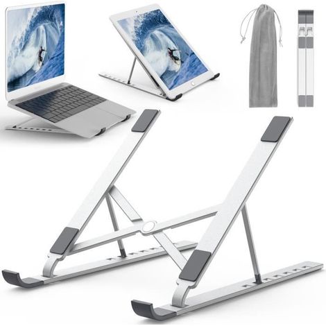 Support Ordinateur Portable - Cheflaud - Réglable - Ventilé - Aluminium - 11-15.6 pouces (1/4)