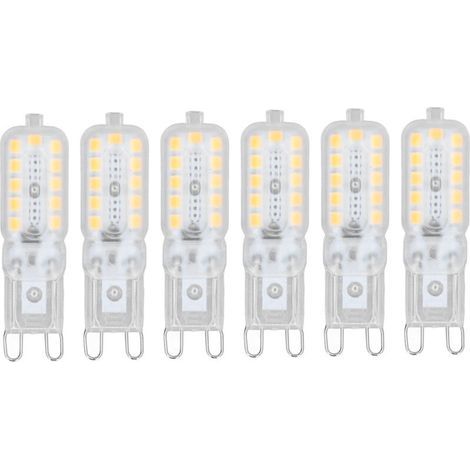 6 pièces G9 LED ampoule 5W couvercle Transparent 22LED variable G9 ampoule pour plafonnier applique murale lampe de table blanc naturel 220-240V (1/5)