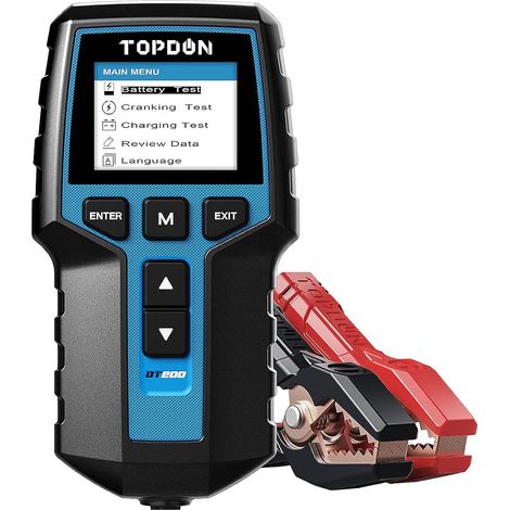 Testeur de Batterie AUTO 12V 24V, 100-2000 CCA Testeur d’alternateur automobile Analyseur de batterie numérique pour Voiture/Camion/Moto/ATV/SUV/Bateau/Yacht (1/5)
