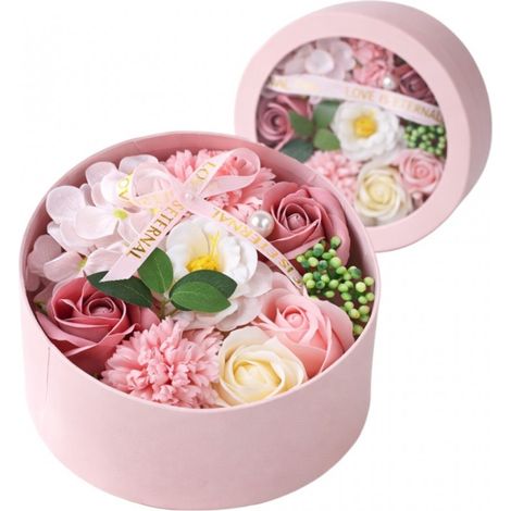 Ramo de flores de jabón perfumadas en una caja decorativa, BUK25R