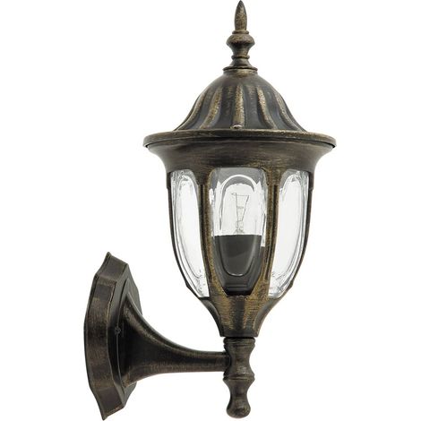 lampada da parete esterna della luce Milano vetro metallo antikgold L: 22cm B 16,5 cm H: 37cm IP43 (1/3)