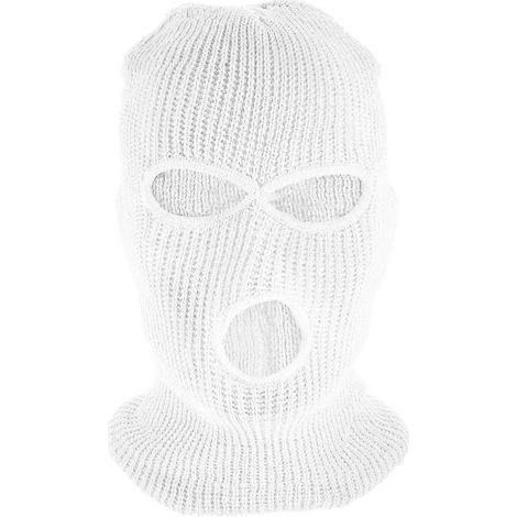 Masque de ski chaud à 3 trous, couvrant l'intégralité du visage, tricoté, pour hommes, idéal pour les sports de plein air. (1/5)