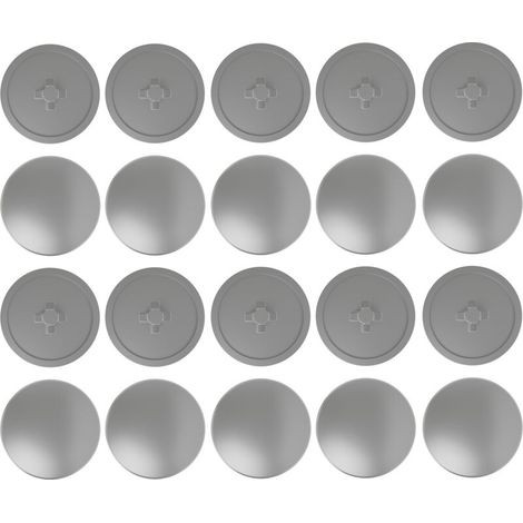 – Lot de 20 cache vis gris pozidrive pz2 cruciforme – Protection meuble – Plastique pour finition soignée – À enfoncer dans tête de vis (1/2)