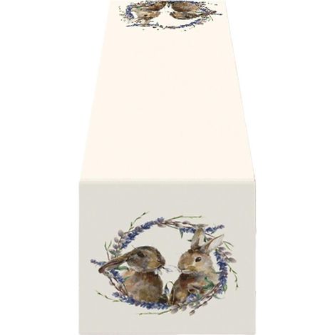 Nappe décorative de Pâques avec jolis lapins et œufs de Pâques, chemin de table, set de table imprimé pour restaurant, 220 cm (1/5)