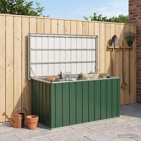 Coffre de rangement de jardin Vert 129x67x65 cm (1/4)