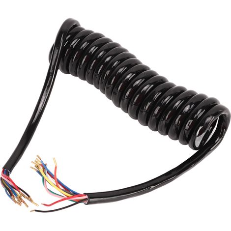 Câble d'alimentation spiralé à 13 conducteurs pour remorque, gaine isolée, cuivre 20 AWG, rallonge de 3 m (9,8 pi) (1/5)