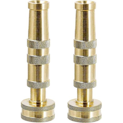 Heavy Duty Brass Adjustable Twist Hose End, 2 Pack (1/4)