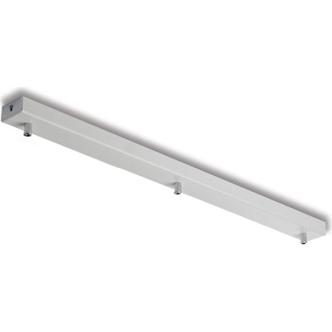 Rosone rettangolare multicavo in ferro bianco con 3 fori H.3 - L.70 x 5