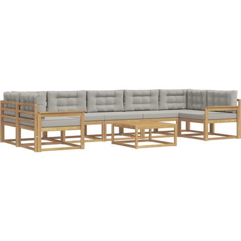 Outdoor Sofa Set with Cushion 6 pcs White and Light Grey vidaXL (1/5)