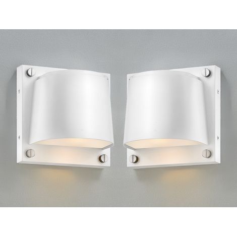 2er Set LED Außenwandleuchten Downlight Weiß, Höhe 16,5cm (1/5)