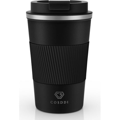 CS COSDDI Thermobecher Edelstahl Travel Mug 13oz/380ml Vakuum Reisebecher (1/5)