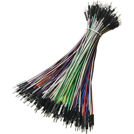 Set di 100 cavi jumper da 1P a 1P maschio-maschio, 1 pin per breadboard, prototipi e shield per Arduino, 15 cm, 24AWG, 10 colori. (1/5)