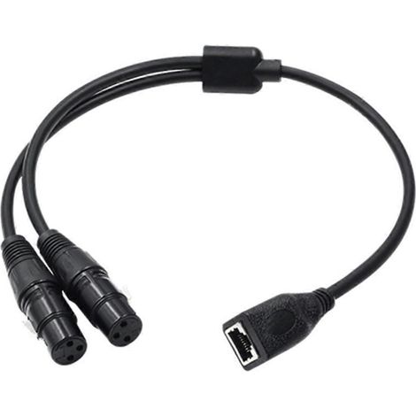adaptateur double XLR femelle 3 broches vers RJ45, câble DMX RJ45 vers double XLR (1/5)